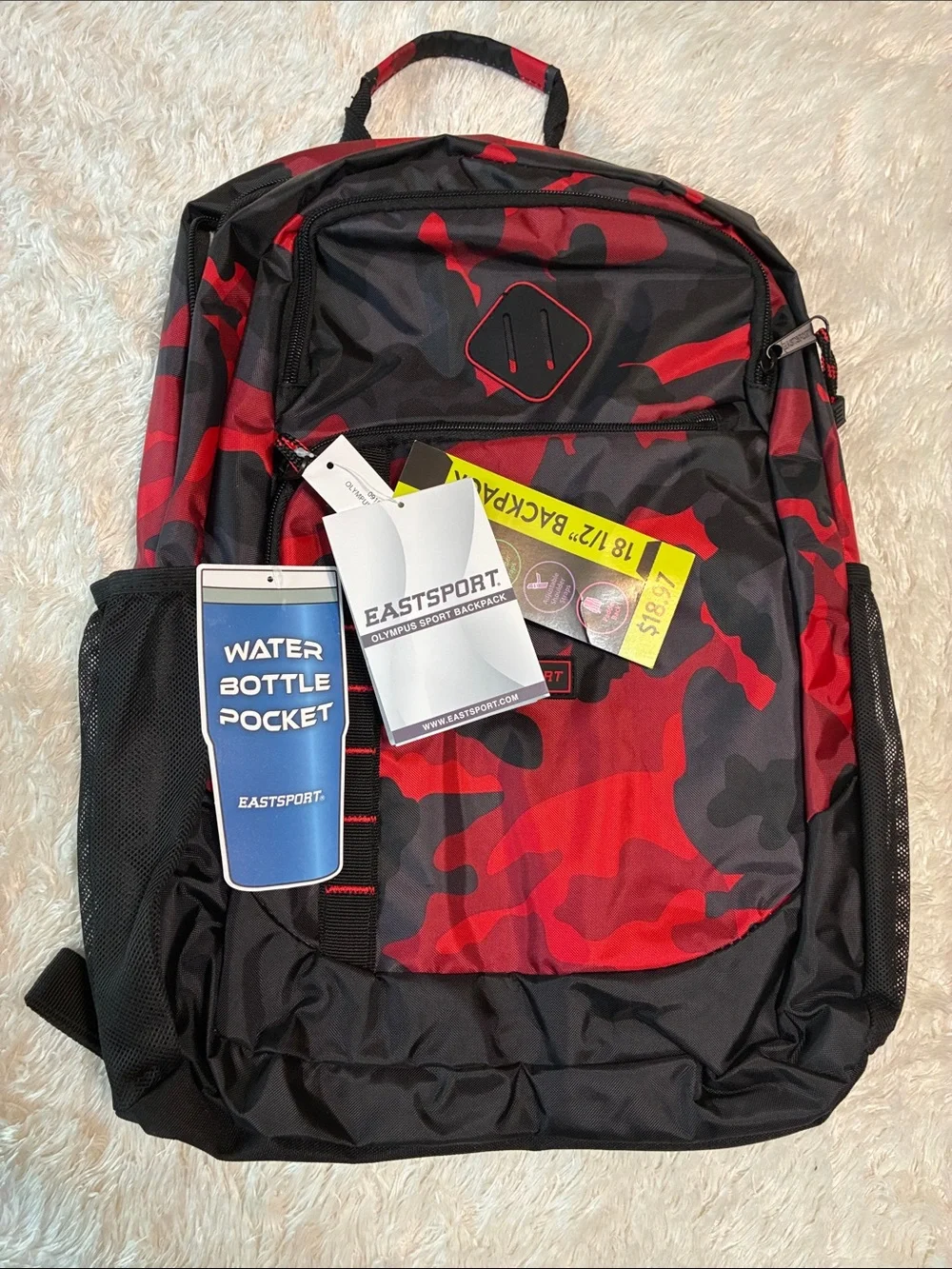Black and Red Camo Men's Backpack